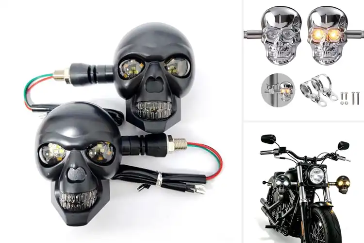Detailed view of Best Skull Motorcycle Indicators: Bold, Durable, Safe
